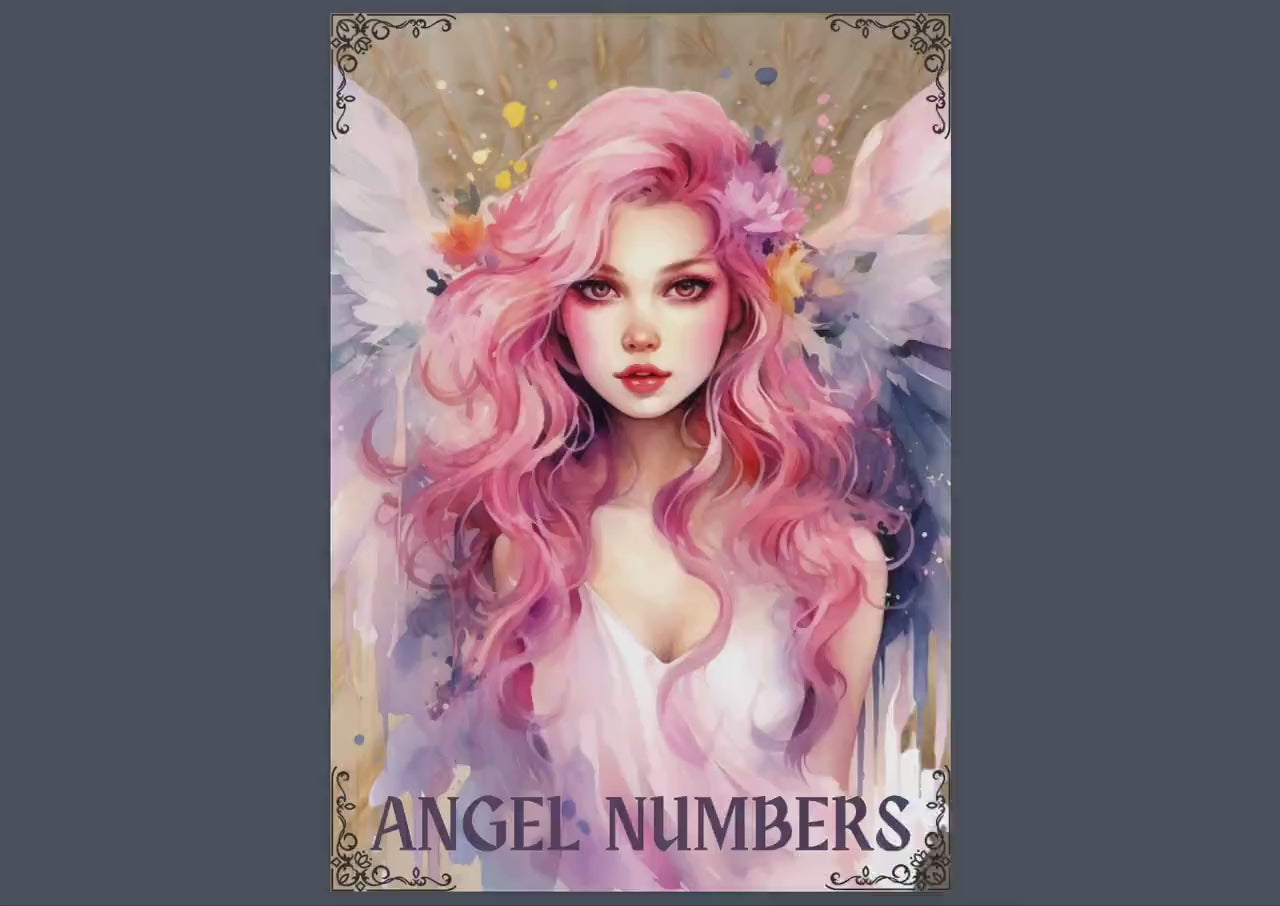 Angel numbers meanings + Bonus (Aura with Angel Numbers Set Wall Art). Printable