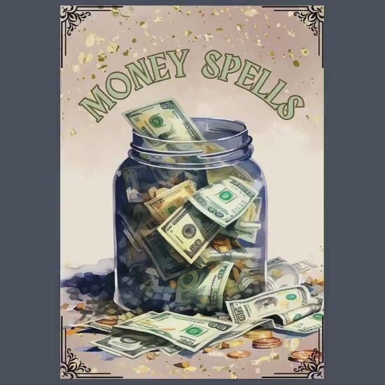 Money Spells. 10 Powerful Rituals. Beautiful pages for your Grimoire or Book Of Shadows. Printable.