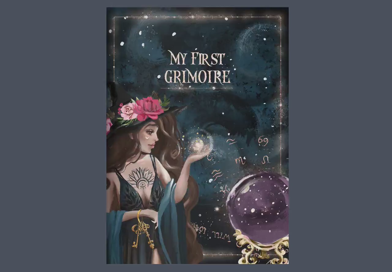 The most beautiful and complete Grimoire for Baby Modern Witches. Full Color. A4, A5, Letter Size. Instant download.