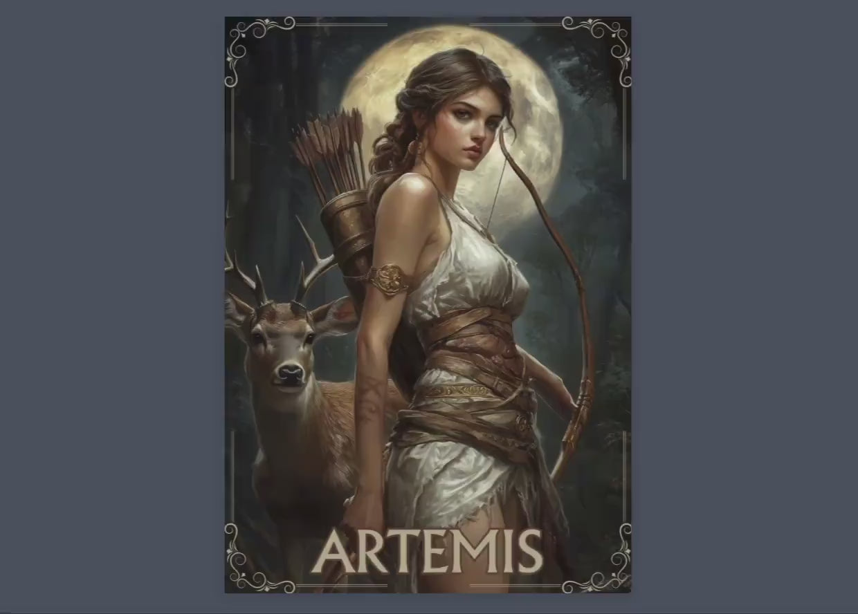 Artemis. Beautiful pages for your Grimoire or Book Of Shadows. Printable.
