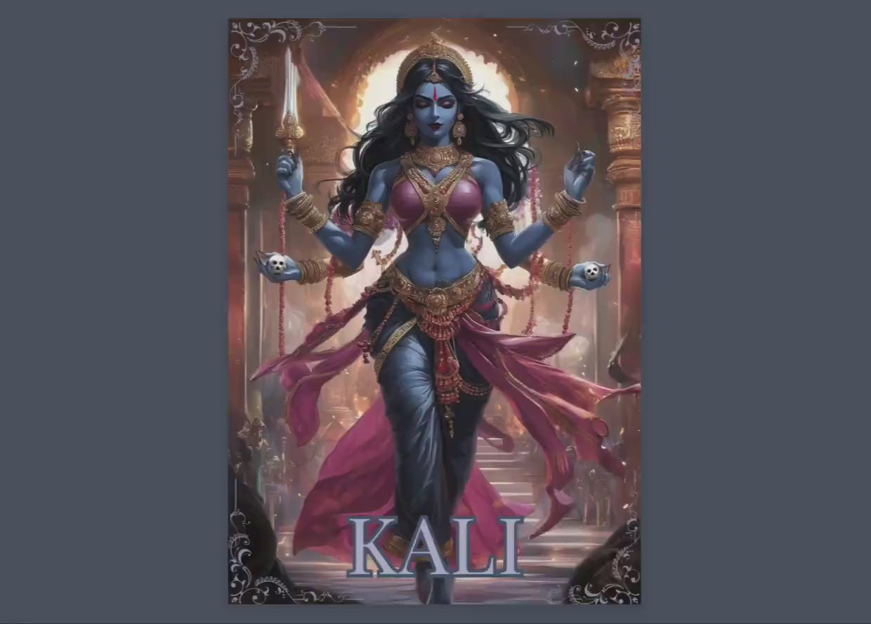 Kali. The Hindu goddess of death, time, and doomsday. Beautiful pages for your Grimoire or Book Of Shadows. Printable.