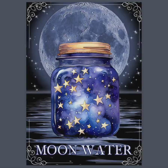 Moon Water Magic Guide. Beautiful pages for your Grimoire or Book Of Shadows. Printable