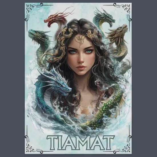 Tiamat, the primordial goddess of the salt sea. Mesopotamian Mythology. Beautiful pages for you Grimoire or Book Of Shadows. Printable.