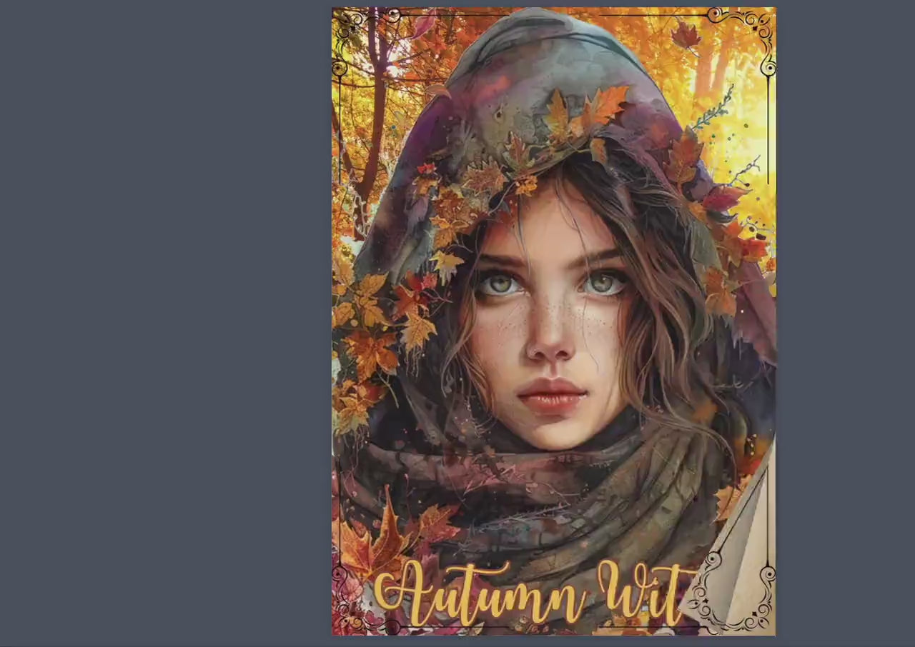 Autumn Witch. Season of the Witch. Beautiful pages for your Grimoire or Book Of Shadows. Printable.